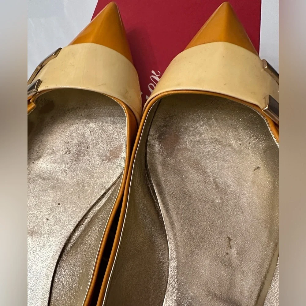 Roger Vivier ballerina flat. Color - mustard/yellow with crème. Size 40/10 - Picture 6 of 8